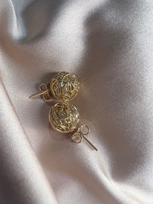 Wire Wrapped Stud Earrings