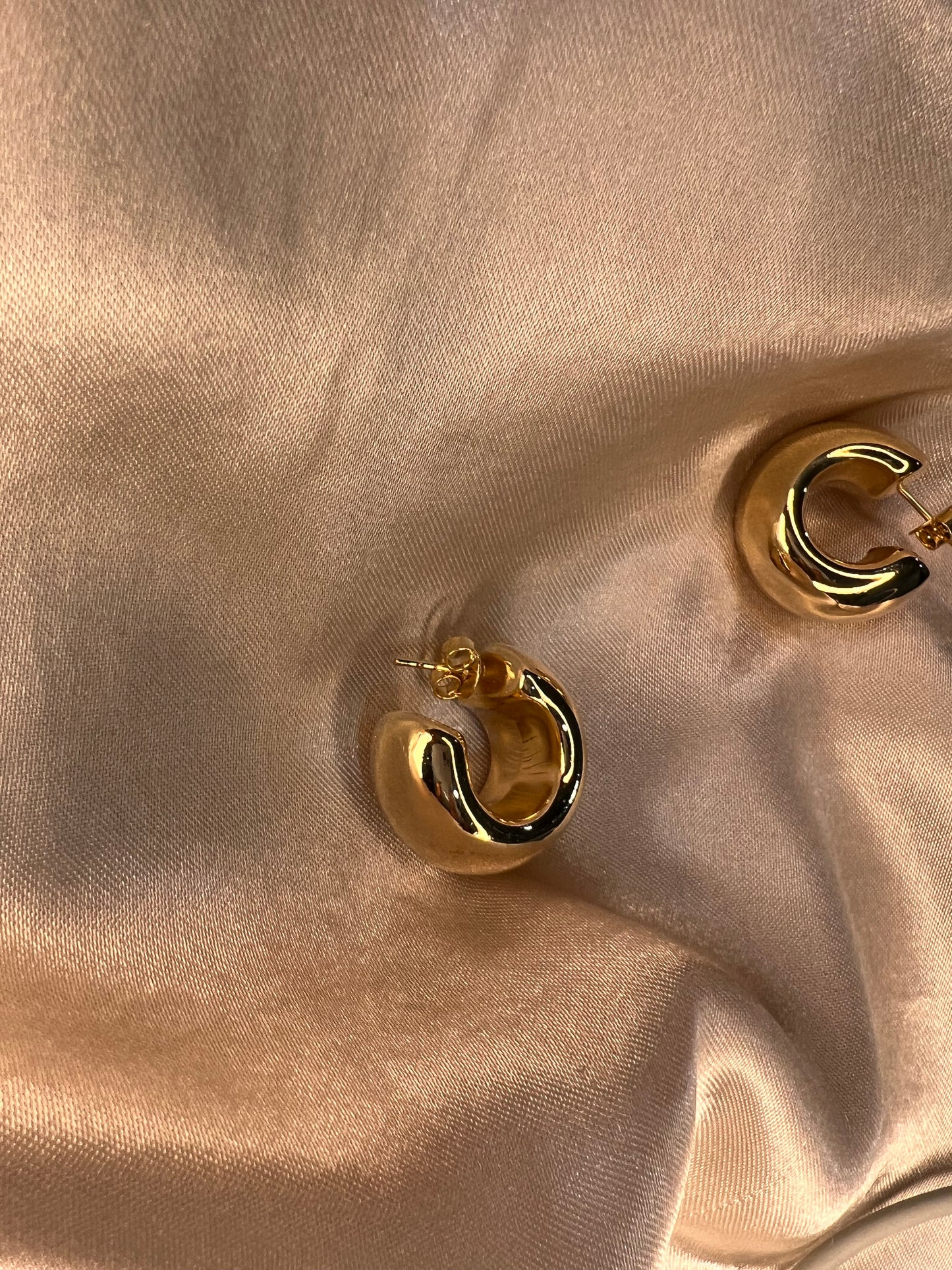 Thick Huggie Hoop Earrings