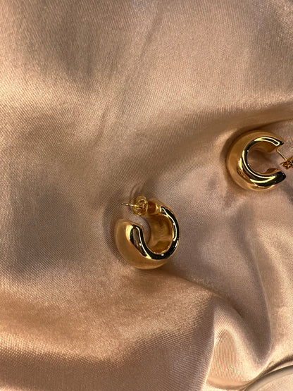 Thick Huggie Hoop Earrings