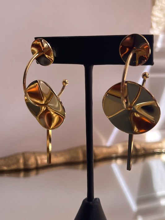 Gold Siren Hoop Earrings