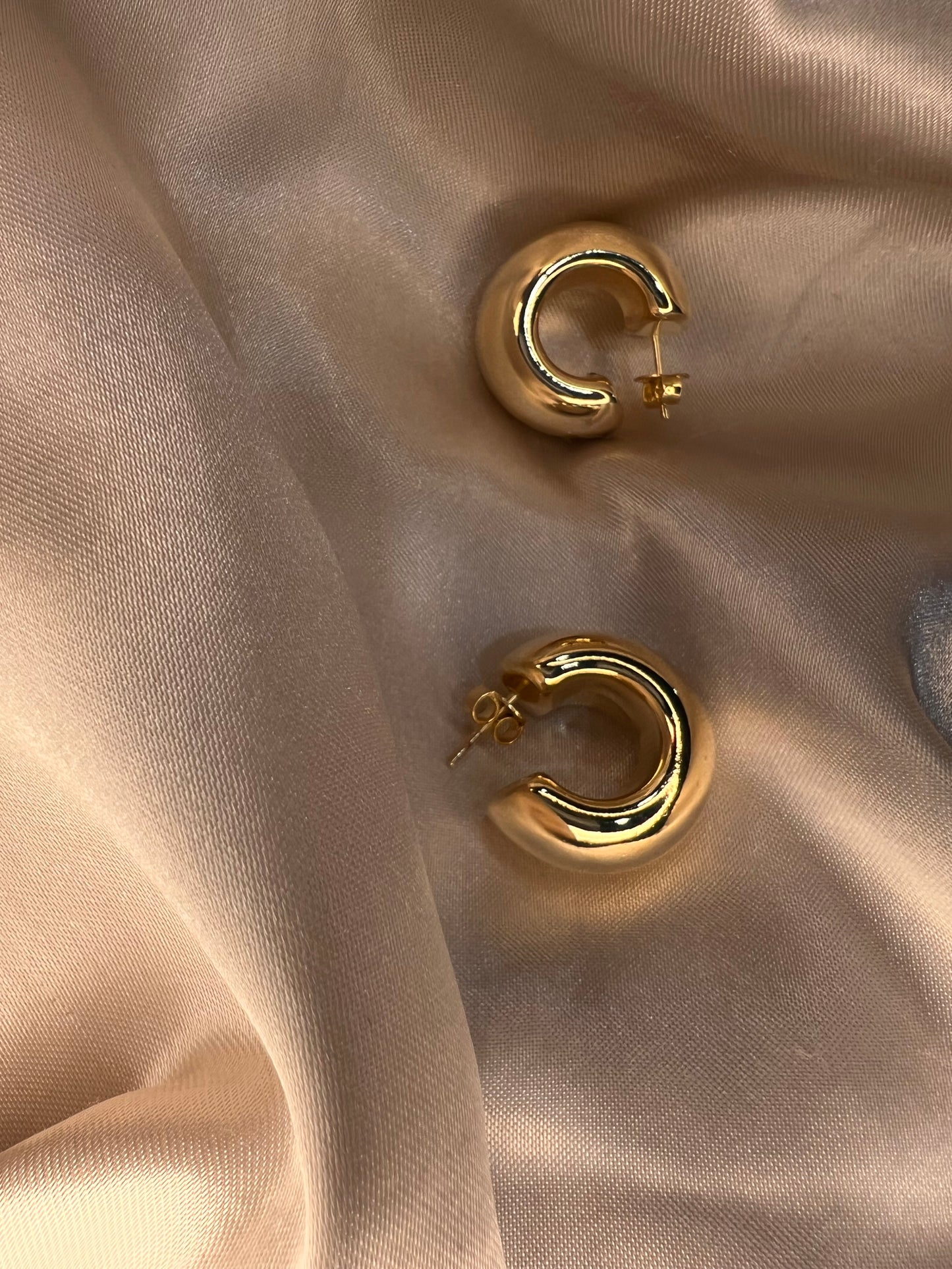 Thick Huggie Hoop Earrings