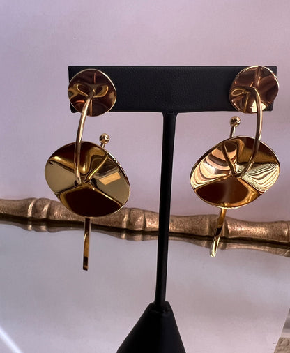 Gold Siren Hoop Earrings