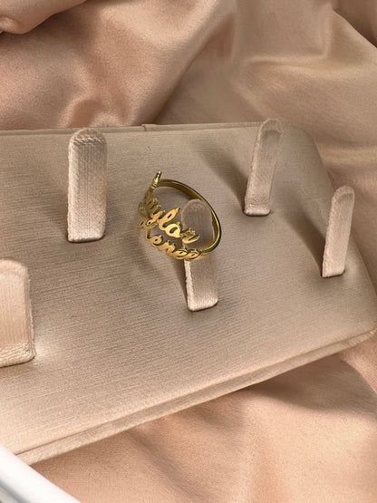 Custom Double Name Ring