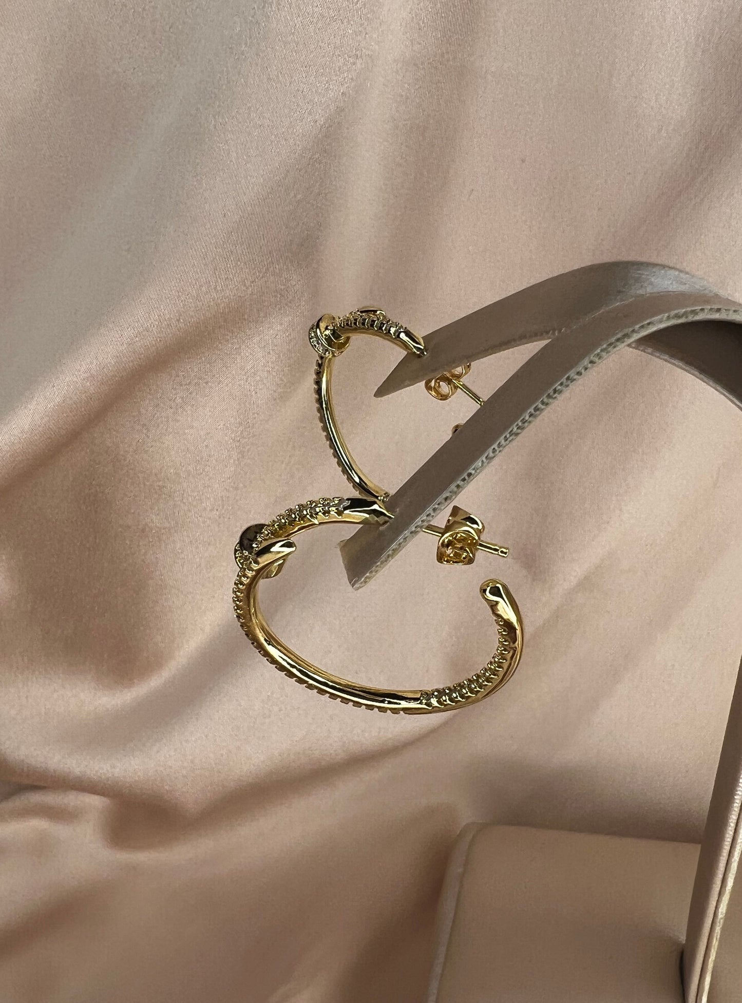 Diamond Nail Hoop Earrings