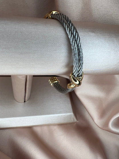 Silver Double Cable Bracelet
