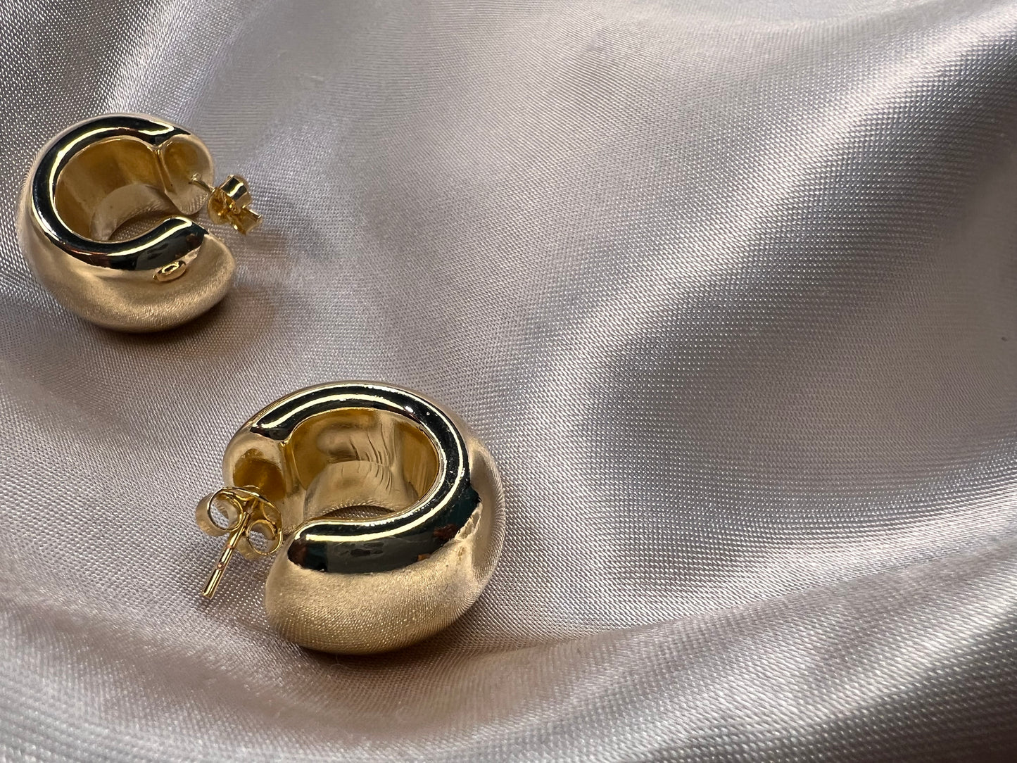 Thick Huggie Hoop Earrings