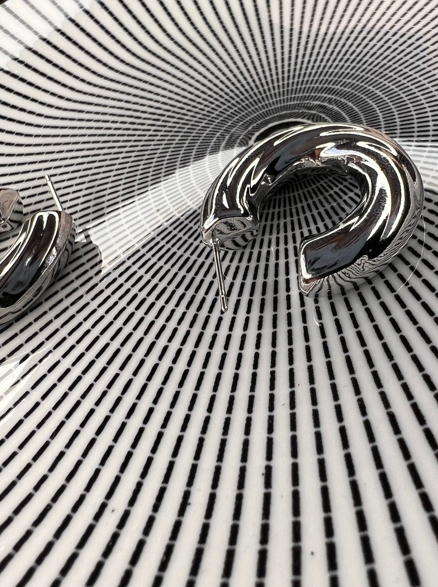 Silver Chunky Twisted Hoops