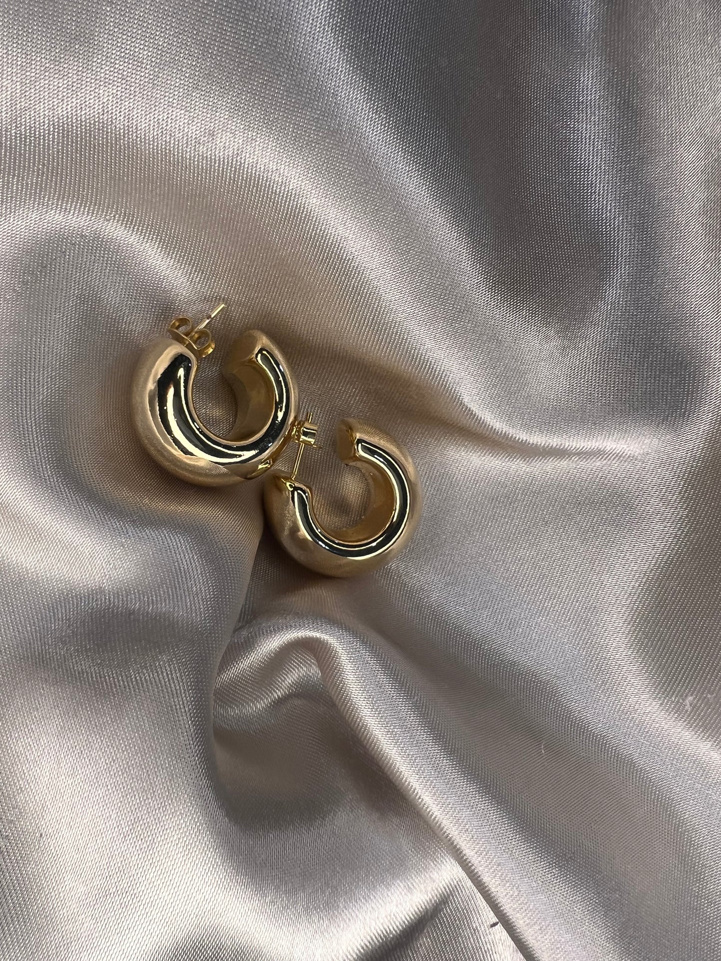 Thick Huggie Hoop Earrings