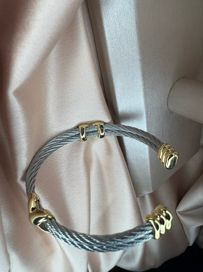 Silver Double Cable Bracelet