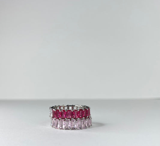 Two-Toned Pink Baguette Ring