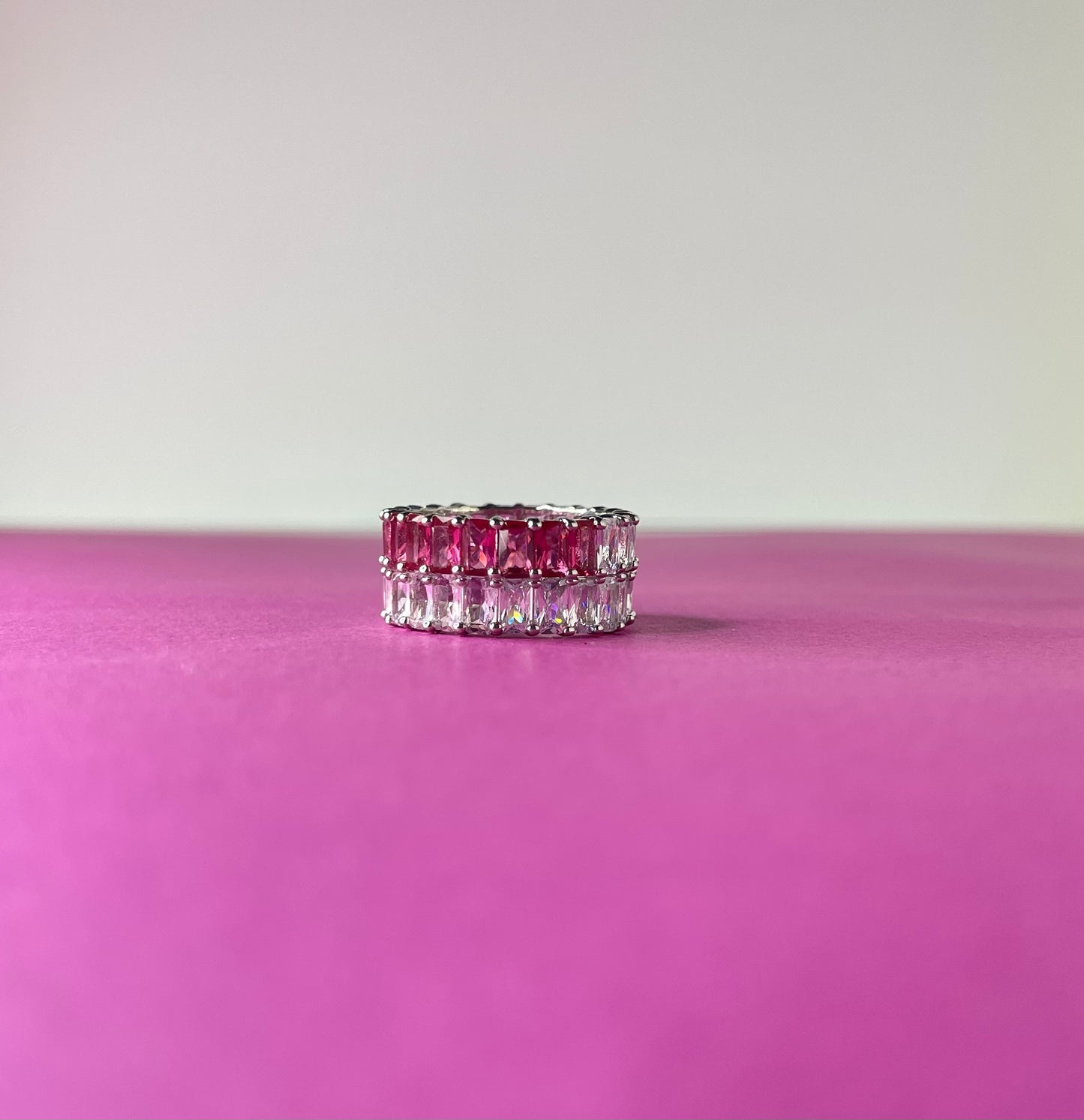 Two-Toned Pink Baguette Ring